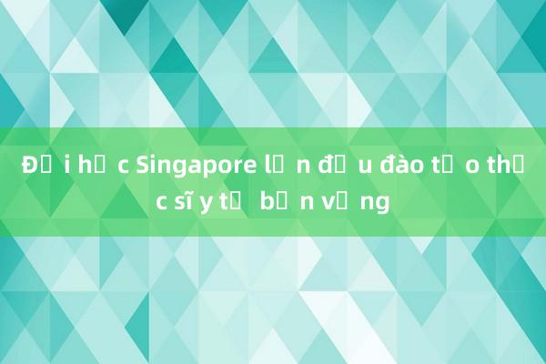 Đại học Singapore lần đầu đào tạo thạc sĩ y tế bền vững